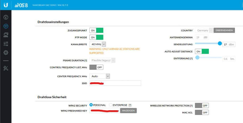 Richtfunk mit Ubiquiti NanoBeam M5 AC Gen2
